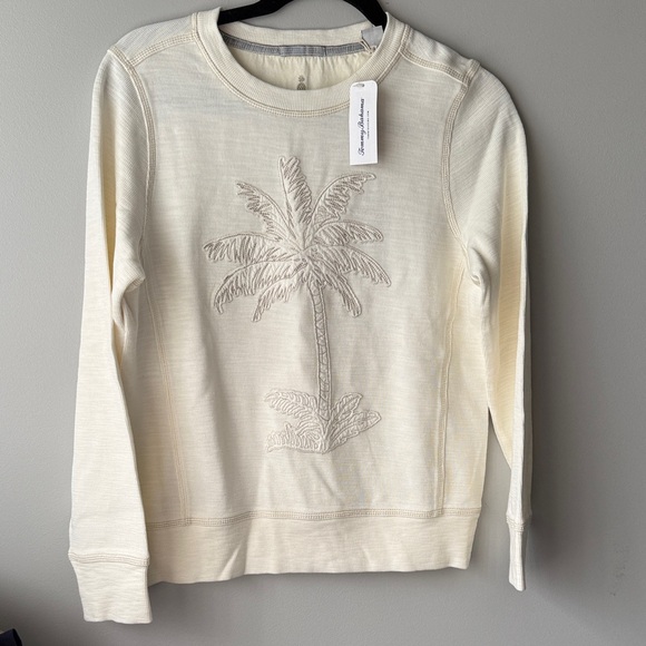 NWT Tommy Bahama Tobago Bay Palm Tree Embroidered crew - Picture 2 of 7
